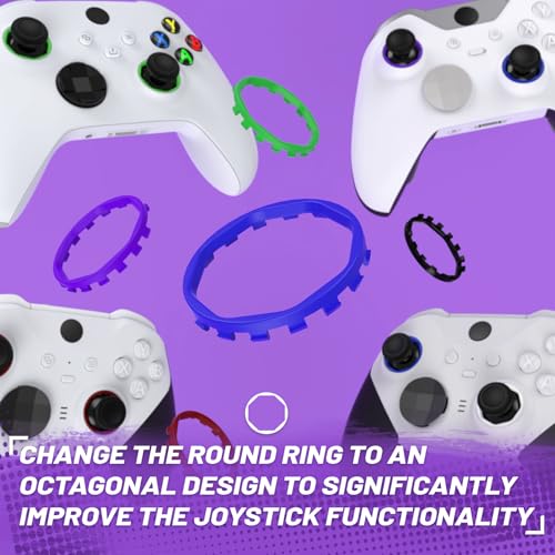 Image of Redesigned Replacement Octagonal Gated Sticks Accent Rings for Xbox Elite Series 2 Core, for Elite Series 2, for Xbox Elite, for eXtremeRate ASR Version Shell for Xbox Series X /S Controller - Blue
