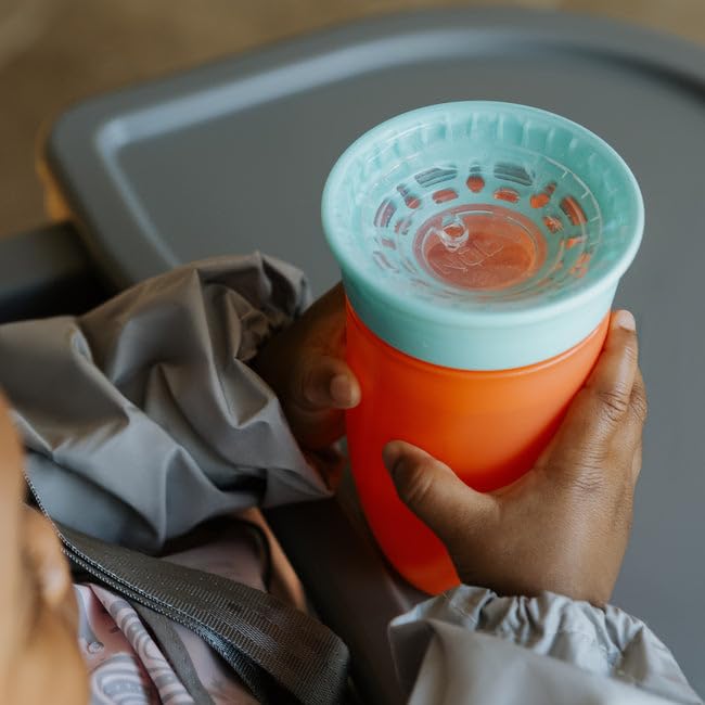 Nuby All Around Water Bottle - No Spill Sippy Cup, Blue/Orange, 300ml - Image 3