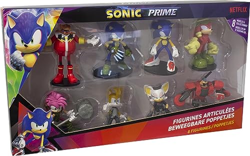 Sonic Prime - 8 Figurines Articulées 7,5 cm - Modèle Aléatoire - Personnages de Dessins Animés et Jeux Vidéos - Dès 8 ans - Lansay
