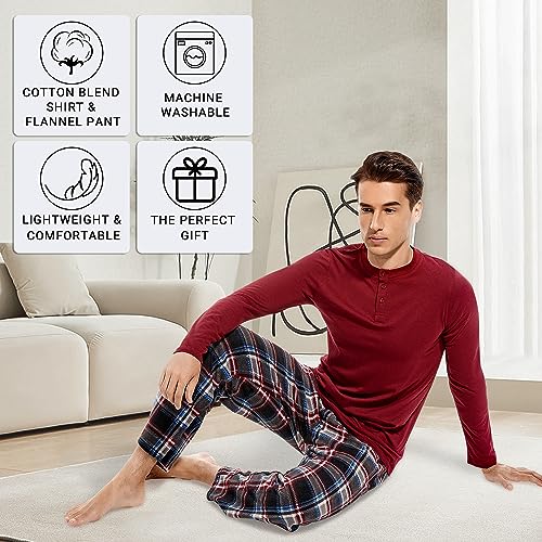 DG Hill Pajama Pants Men - Flannel Pajama Pants Fleece PJS Sets Cotton Top - Mens Pajama Set PJ Sleep Pant Loungewear Sets3