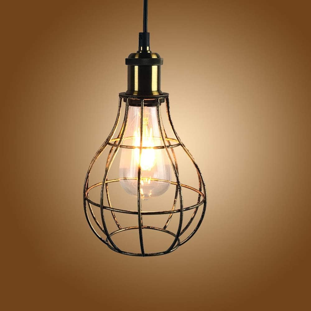 Plafonnier LED E27 en fer forgé rétro pour éclairage de chambre et bureau