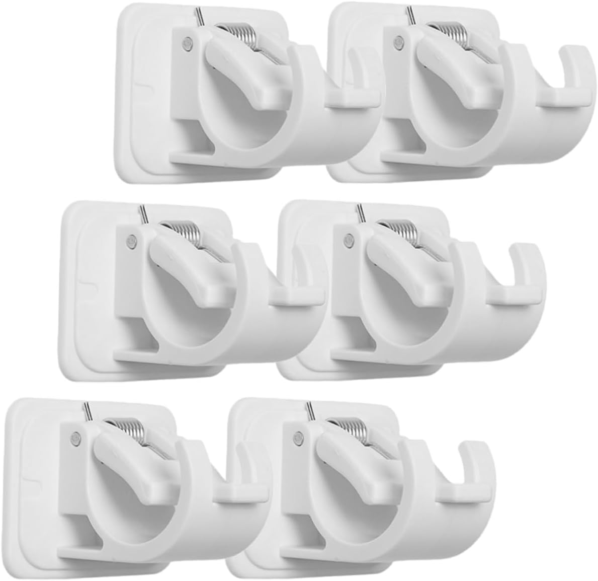 24pcs Strong Sticky No Drilling Curtain Rod Holders Easy Install Rod Support Hangers for Windows