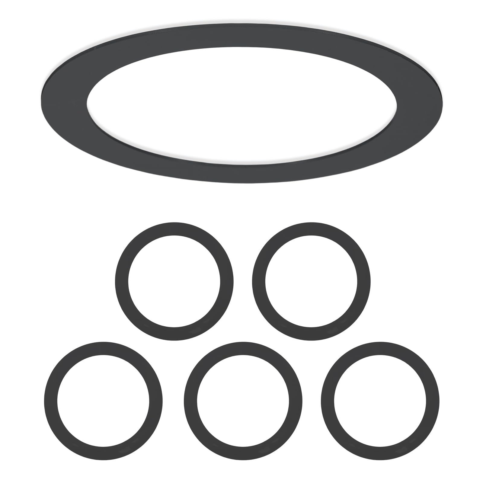 VIAPUICE Recessed Light Trim Ring 4.1" OD 3.2" ID Light Goof 6Pcs Black
