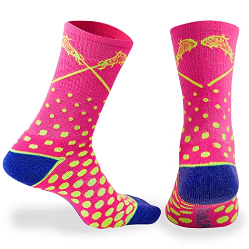 Image of ChalkTalkSPORTS Girls Lacrosse Socks - Mid-Calf Crew - Youth & Adult | Moisture-Wicking Performance Blend, Athletic Lax Gear, Stay-Up Technology, Arch Support, Breathable, Girls and Women