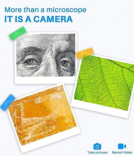 Image of Tobo USB Digital Microscope, 50X-1000X Magnification Handheld Digital Microscope Compatible with Android Devices, Adjustable Stand, 8 LED Lights, Portable Microscope Camera for Adults, KidsTD-588IM.