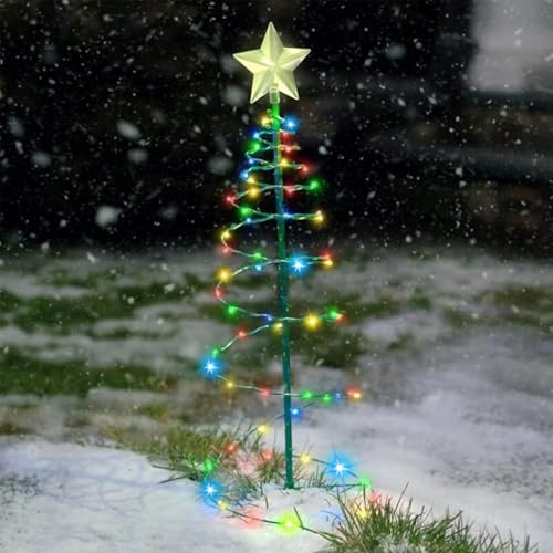 Guirlandes lumineuses solaires de Noël multicolores étanches pour arbre de jardin extérieur lot de 2