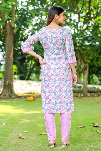 Image of Sugathari Women's Kurta Set for Women | Women Kurta | Women Kurta Sets Kurtis | Women Kurta Pant Set | Women Kurta Pant Set Women Kurti Set with Pant | Women Kurti Set with Pant Cotton (KP 96)