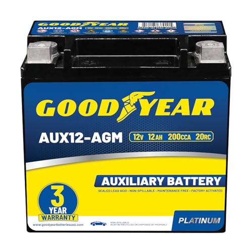 Goodyear AUX12-AGM BCI Group Size 401 12V 12 AH, 20RC, 200 CCA Platinum series...