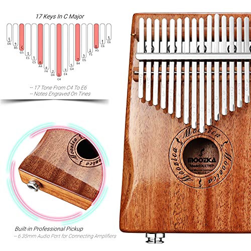 Moozica – Piano à pouce EQ Kalimba à 17 touches – En bois massif – Kalimba électrique professionnelle – Avec capteur… - Les Beatles, Paul McCartney, John Lennon, RIngo Starr, George Harrison Moozica - Piano à pouce EQ Kalimba à 17 touches - En bois massif - Kalimba électrique professionnelle - Avec capteur… – Image 3