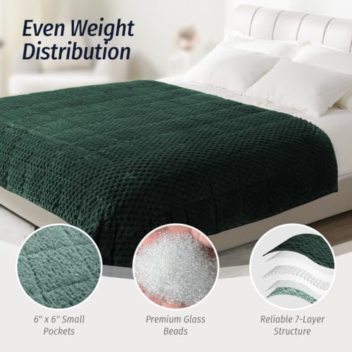 Image of Fleece Weighted Blanket for Adults 48 inch x 72 inch 12lbs Soft Fuzzy Blankets