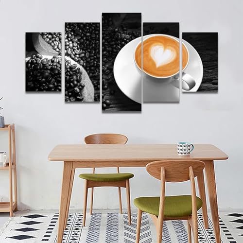 Affiches impressions pour café cuisine décoration murale toile 5 pièces 20x70