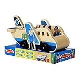 Melissa & Doug Flugzeugspielset aus Holz mit 4 Spielfiguren und 4 Koffern