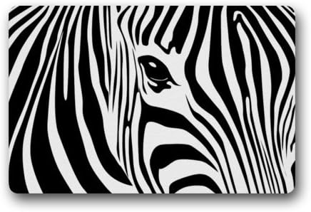 Abstract Zebra Face Art Funny Animal Print Doormat Door Mat Rug Indoor/Outdoor/Floor Mat Rug for Home/Office/Bedroom 23.6"(L) x 15.7"(W)