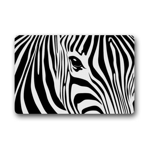 Abstract Zebra Face Art Funny Animal Print Doormat Door Mat Rug Indoor/Outdoor/Floor Mat Rug for Home/Office/Bedroom 23.6"(L) x 15.7"(W)