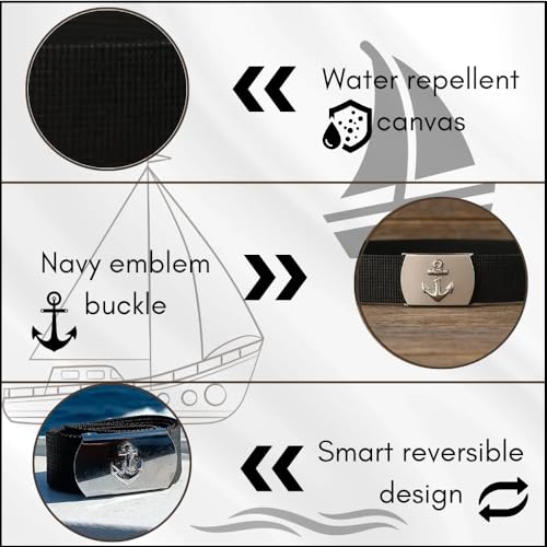 Image of Marine Style Navy Belt | White Nylon Uniform Belt with Adjustable Buckle | Unisex Formal Belt for Cadets, Officers & Crew Parade & Ceremony Accessories