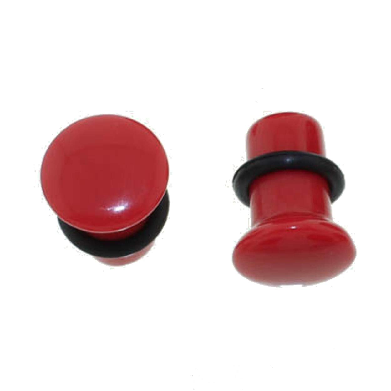 Lex & Lu Single Flare Genuine Red Carnelian Stone Organic Ear Plugs