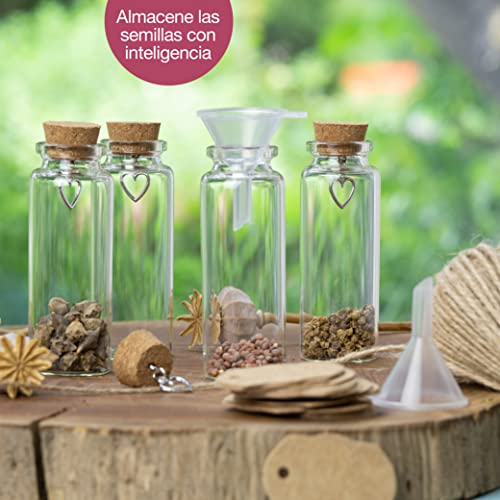 Miniatura 6 de Weddingtree 30 X 40ml Botella De Vidrio Mini - Set De Mini Botellas De Cristal Con Corcho Y Llavero De Corazón - Para Invitados Bodas, Decoración, Frasco Para Especia