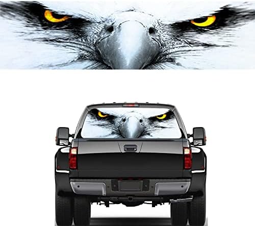 Eagle Eyes 3D Transparent Car Back Rear Window Decal Vinyl Sticker Pickup Truck Window Decal for Happy Halloween, 53.15'' x 14.17''