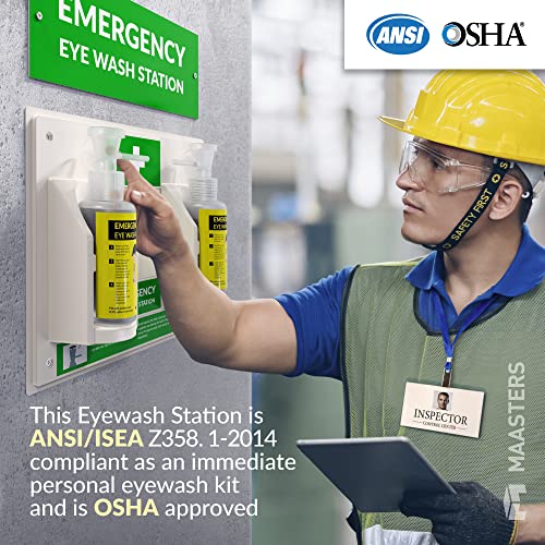 MAASTERS Portable Eye Wash Station OSHA Approved WallMounted First