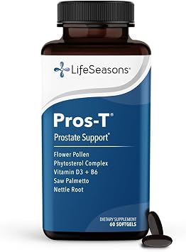 Pros-T - Prostate Support Supplement - Saw Palmetto, Phytosterol, Zinc, Nettle, Vitamin D-3 & B6 - Promote Healthy Prostate Function & Normal Urinary Flow - Improve Tissue Integrity - 60 Softgels