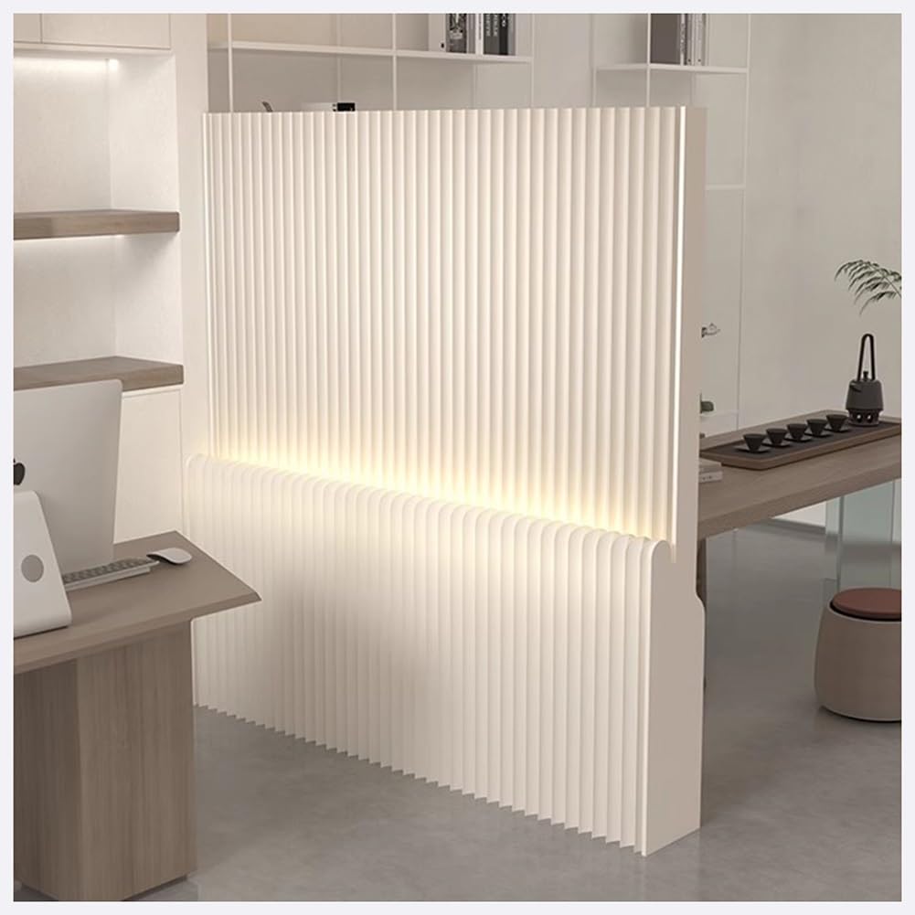 Składana ścianka działowa LED – pogrubione panele przenośne do domowego biura, akademika, studia, sklepu odzieżowego, transmisji na żywo (4 x 0,26 x 1,6 m)