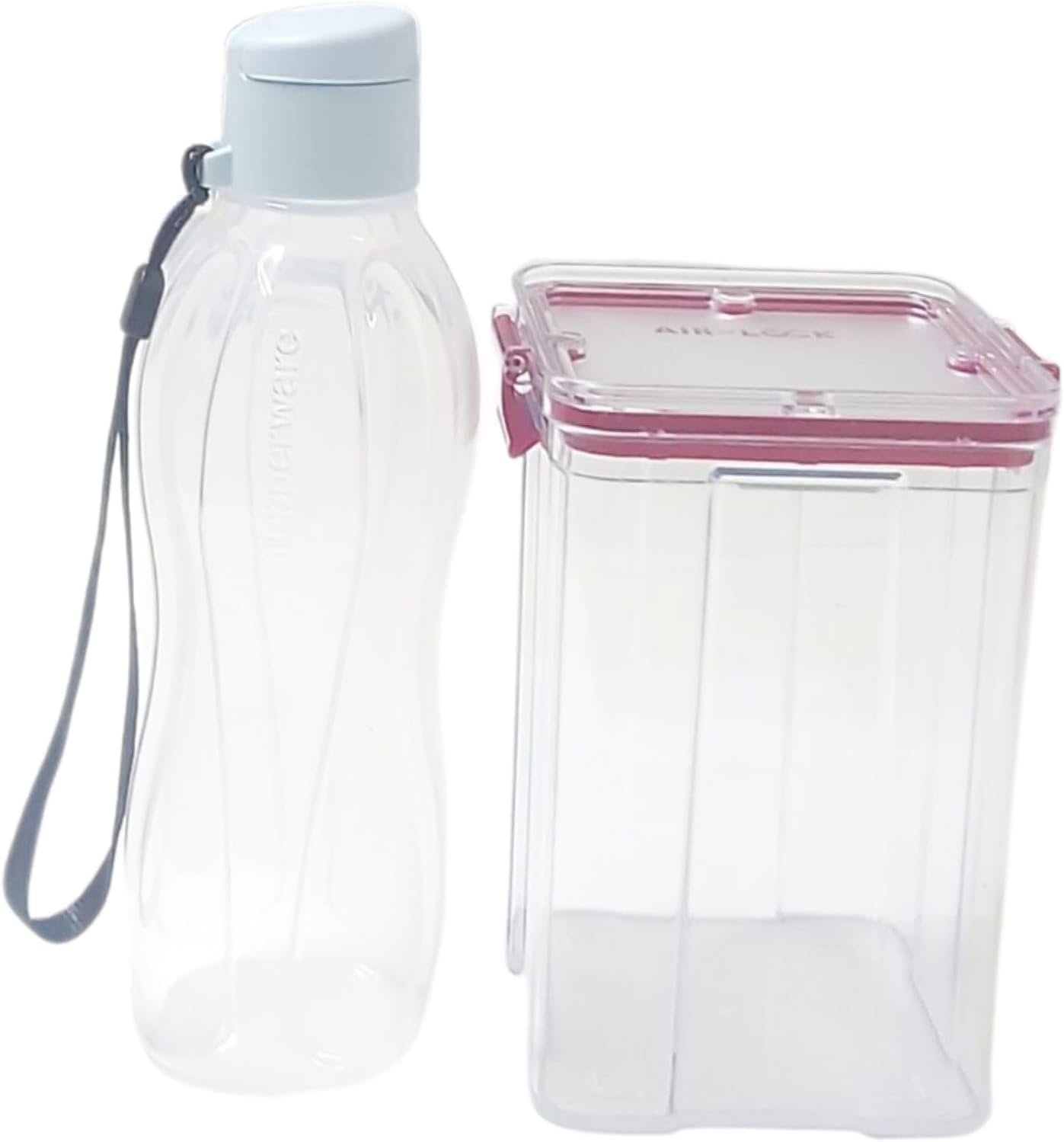 Tupperware to Go Eco Eco - Botella para bebidas (500 ml, cierre hermético), color azul claro + depósito Airlock Eidgenosse serie Exclusiv Clear 1,1 L