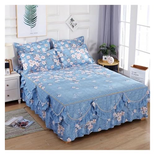 Falda de cama impresa floral con acabado antideslizante universal 2