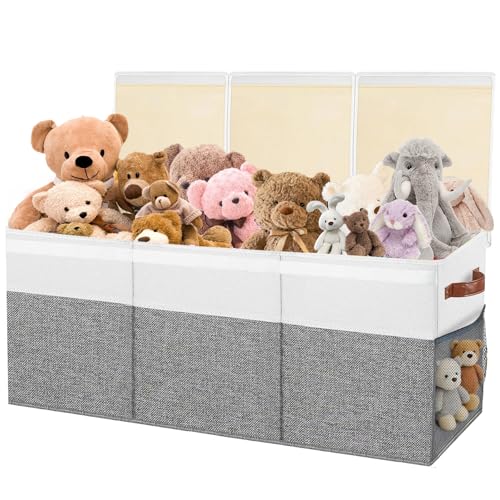 Large Toy Box Storage For Kids, 150L Collapsible Toy Chest Storage With Lid & Handles, Big Storage Boxes Organizer Bins For Boys Girls,Living Room, Playroom, Nursery, Stuffed Animals, Clothes