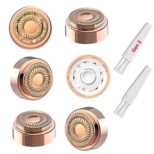 6 Pack Facial Hair Remover Replacement Heads Compatible with Generation 2 Finishing Touch Flawless Double Halo Facial Hair Removal Tool for Women, Painless and Smooth, Rose Gold