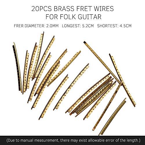 RuleaxAsi 20pcs 2.0mm fretwires fio de fret guitarra de bronze para fingerboard guitarra folk