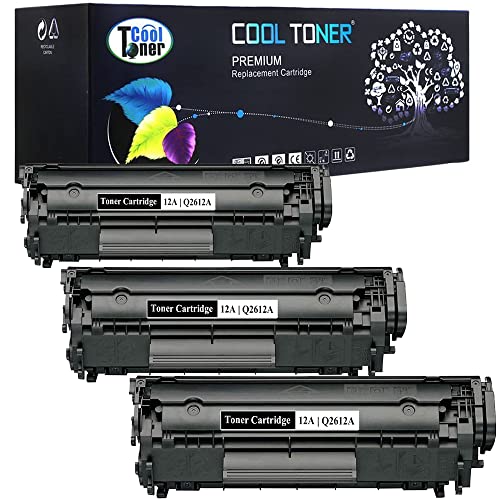 Generic Remanufactured Toner Cartridge Replacement for HP Q2612A ( Black , 3-Pack )