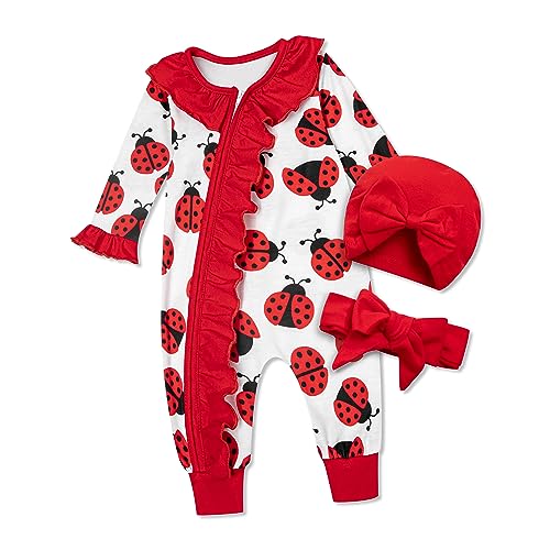 Image of Abbence Preemie Newborn Baby Girl Romper 3-Piece Set