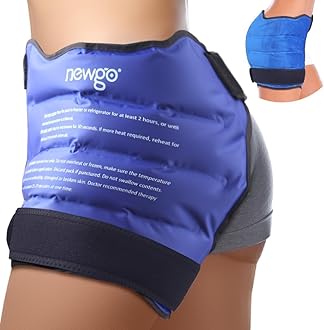 NEWGO Hip Ice Pack Wrap After Hip Replacement Surgery, Gel Cold Therapy Pack Reusable for Sciatica, Injuries Pain Relief, Bursitis & Swelling
