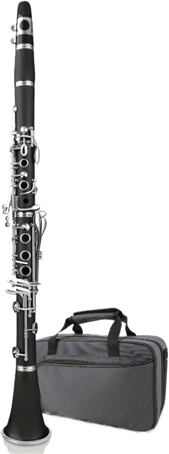 Single Clarinet Instrument Ebony Bakelite Professional Grade Beginner Exam Playing B Flat(Hard bakelite)