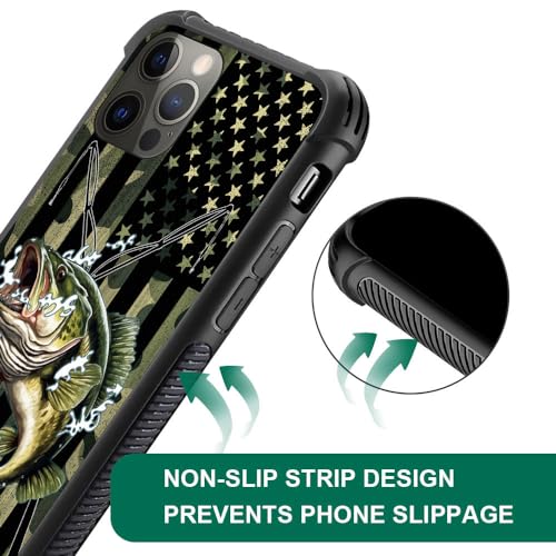 DAIZAG Compatible with iPhone 12 Pro Max Case,All-Round Protection Shockproof Anti-Scratches TPU Cover,Cases for Man Woman-Camo American Flag Bass Fish by DAIZAG - Image 3