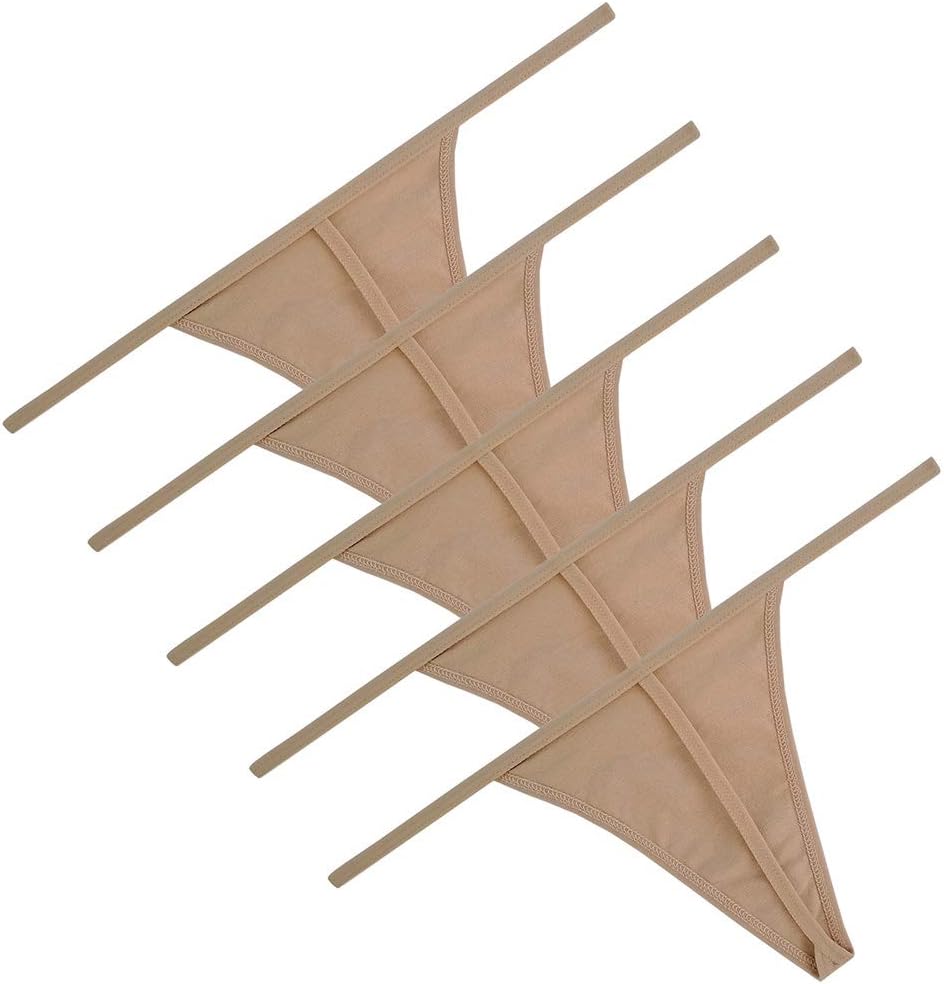 AROOMVE5Pack Women Sexy Thong Cotton Panty Low Cut G-Strings Seamless Underwear