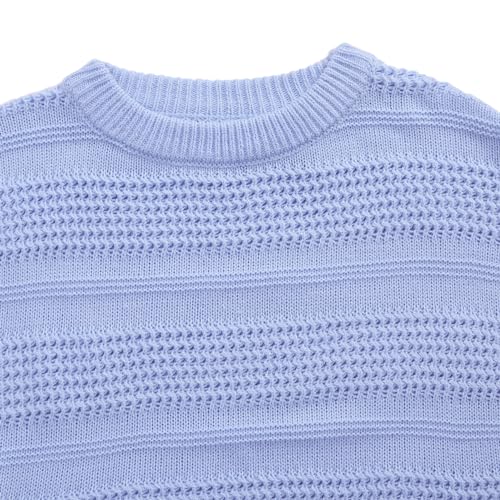 Image of Girls Pullover Sweater Crewneck Long Sleeve Solid Soft Knit Sweater
