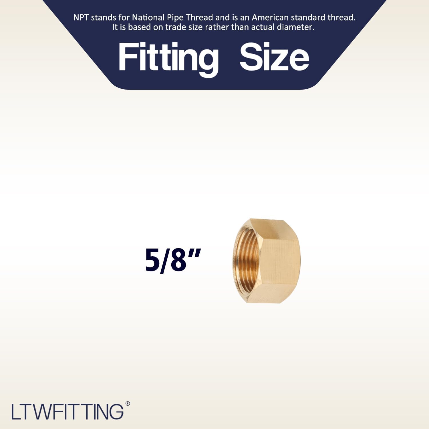 LTWFITTING 5/8-Inch Brass Compression Cap Stop Valve Cap,Brass Compression Fitting(Pack of 500)