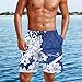Gekhuqory Couples Matching Swimsuits Men's Swim Trunks Breathable Beach Shorts Fashion Blue Hibiscus Flowers Print Mens Swim Trunks Couples Swimwears Matching His and Hers for Honeymoon M