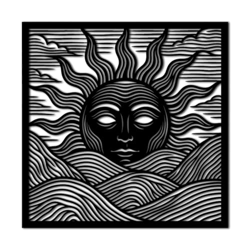 Sun and Waves Abstract Metal Wall Art Metal Outdoor Decor
