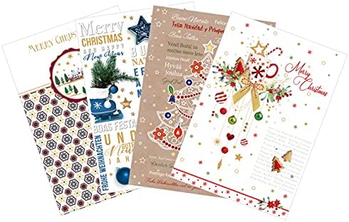 Logbuch-Verlag Set 12 Biglietti Di Natale Fotografici Con Buste – Stile Legno Naturale E Rosso - 4