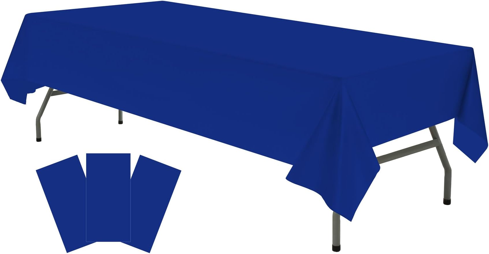 Plastic Royal Blue Tablecloths 3 Pack Disposable Table Covers 54" x 108" Dark Blue Table Cloths PEVA Party Tablecovers for Parties Picnic Birthday Wedding Banquet, Fits 6 to 8 Foot Rectangle Tables