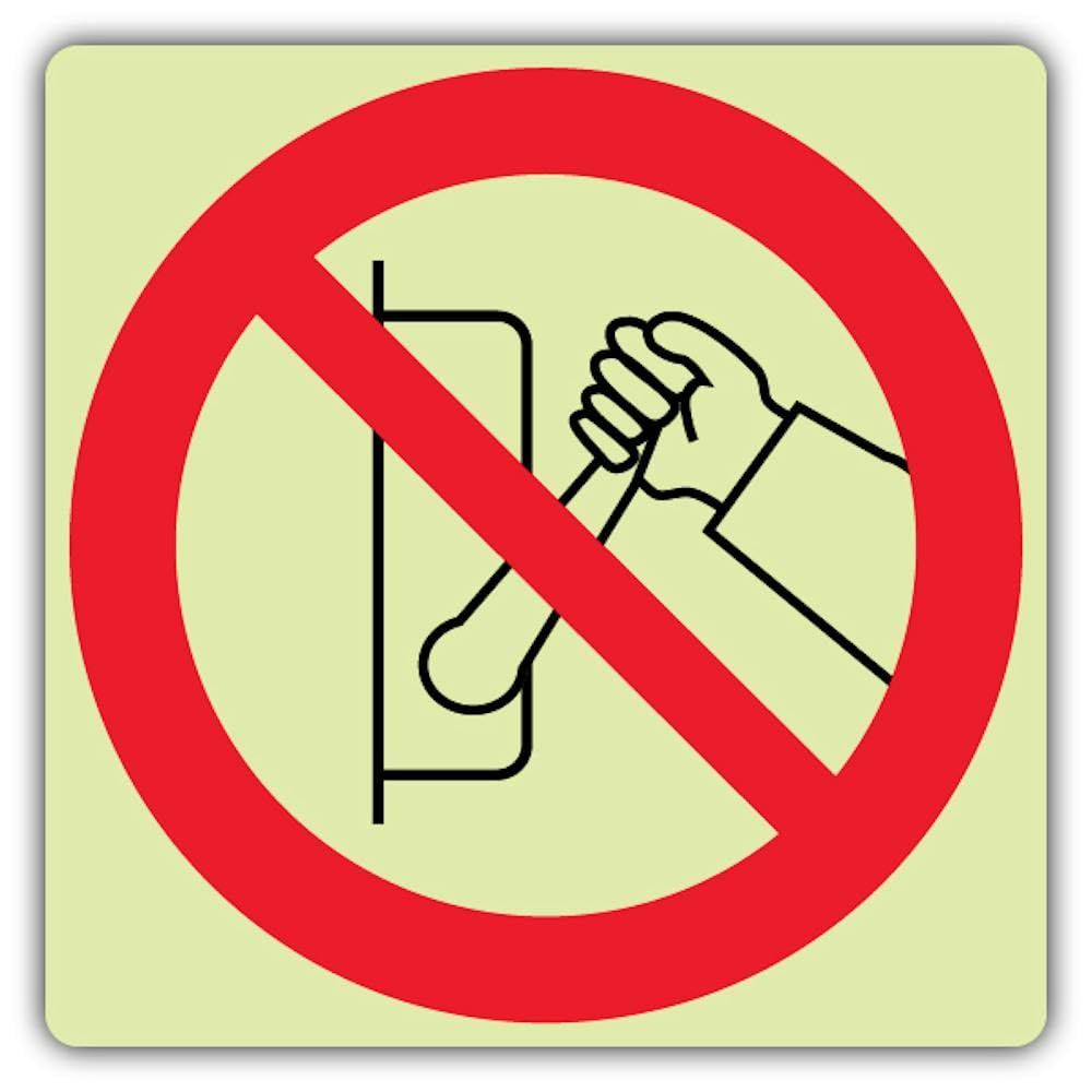 V Safety Photoluminescent Do Not Operate Symbol Safety Sign - 150 x 150 mm - 1.2mm Rigid Plastic - Triple Glow
