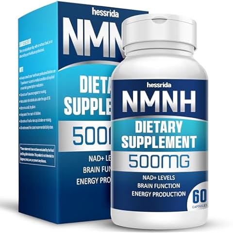 NMNH (Dihydronicotinamide Mononucleotide), 500mg Per Serving, NAD Supplement to Boost NAD+ Levels As We Age, NAD + Supplement for Anti Aging & Energy, 60 Capsules Cover