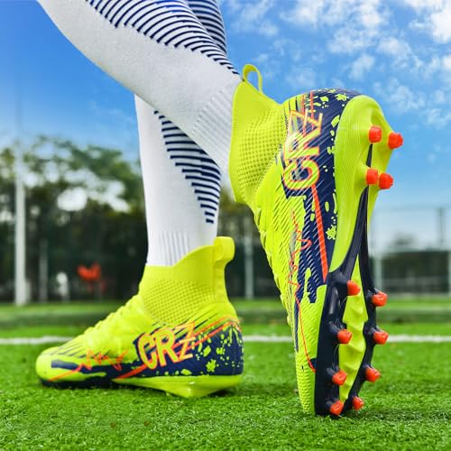 Image of Soccer Cleats for Mens Womens Indoor Turf Soccer Shoes Youth AG TF Training Football Boots Unisex