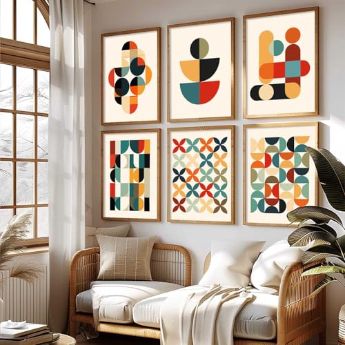 Image of kotart Boho pattern Theme Digital Wall Art Prints for Living Room Bedroom Office Room Decor - Painting for Wall Decoration - (Pack of 6 Multicolor) (10x13 inch, I)