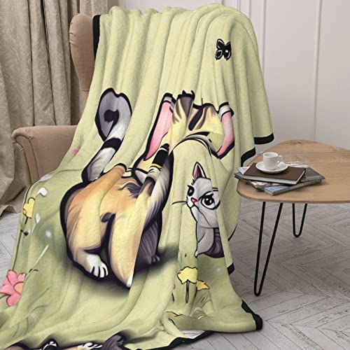 Plaid chat flanelle double face couverture douce cocooning lit adulte - 3