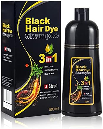 Instant Black Hair Dye Shampoo for Women MEIDU Hair Color Shampoo Gray Hair For Men- 100% Gray Coverage - Herbal Ingredients 3 in 1 Black Hair Dye 500ml
