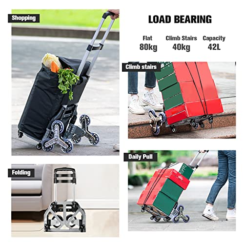 OLYSPM Einkaufstrolley treppensteiger,Einkaufstrolley klappbar,360 -Grad -Wende,Höhenverstellbarer Griff-große Kapazität… – Bild 4