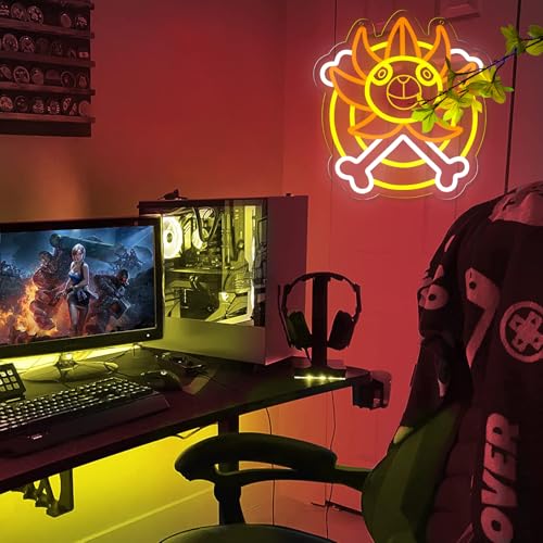 Image of Balanar Anime Neon Sign for Wall Decor,LED Pirate Ship Neon Lights for Game room、Man Cave,Birthday、Christmas Gifts for Boys12.9 * 12.2 Inch